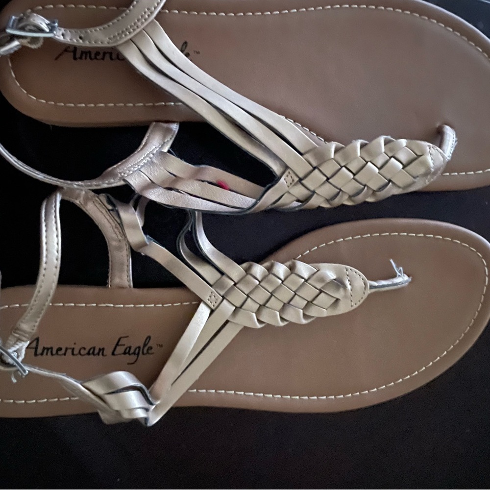 American Eagle Outfitters Tan Sandals with Braided Straps